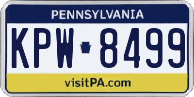 PA license plate KPW8499