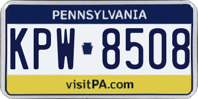PA license plate KPW8508