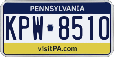PA license plate KPW8510