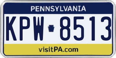 PA license plate KPW8513