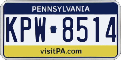 PA license plate KPW8514
