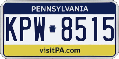 PA license plate KPW8515