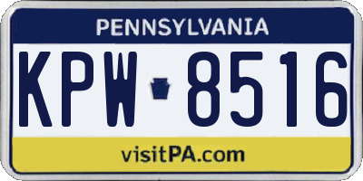 PA license plate KPW8516