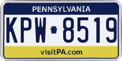 PA license plate KPW8519
