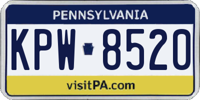 PA license plate KPW8520