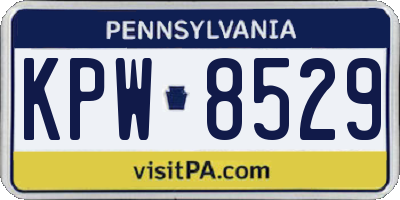 PA license plate KPW8529
