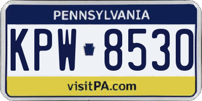 PA license plate KPW8530