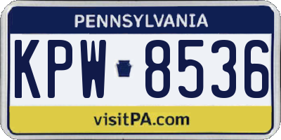 PA license plate KPW8536