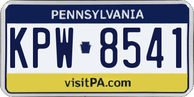 PA license plate KPW8541