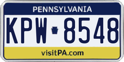 PA license plate KPW8548