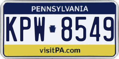 PA license plate KPW8549