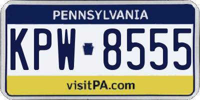 PA license plate KPW8555