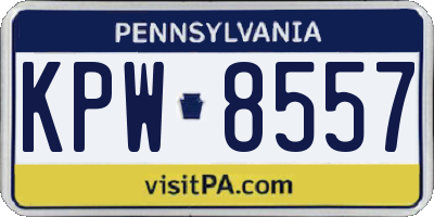 PA license plate KPW8557