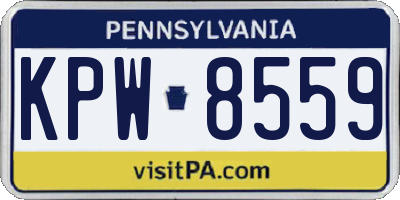 PA license plate KPW8559