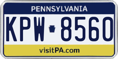 PA license plate KPW8560
