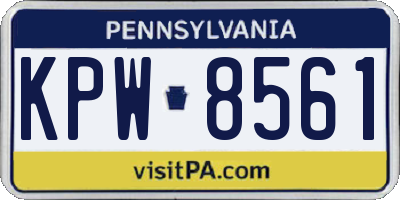 PA license plate KPW8561