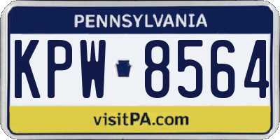 PA license plate KPW8564