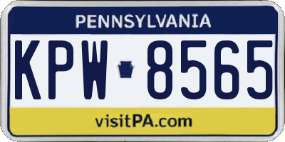 PA license plate KPW8565