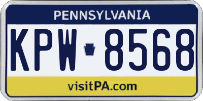 PA license plate KPW8568