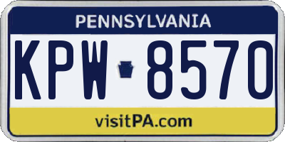 PA license plate KPW8570