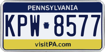 PA license plate KPW8577
