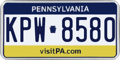 PA license plate KPW8580