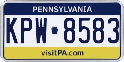 PA license plate KPW8583