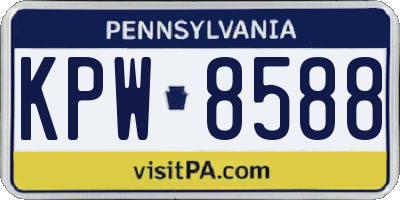 PA license plate KPW8588