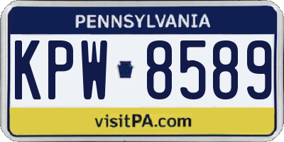 PA license plate KPW8589