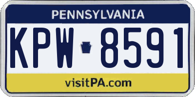 PA license plate KPW8591