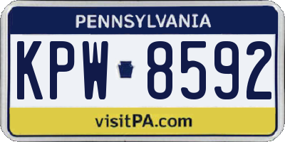PA license plate KPW8592