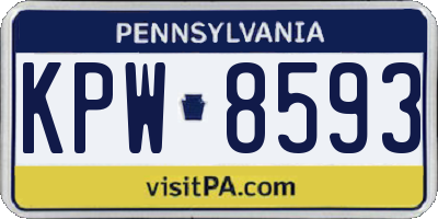 PA license plate KPW8593
