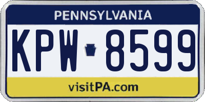PA license plate KPW8599