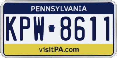 PA license plate KPW8611