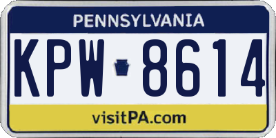 PA license plate KPW8614
