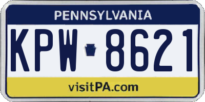 PA license plate KPW8621