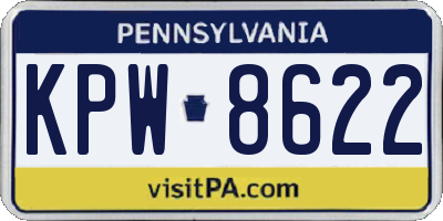 PA license plate KPW8622