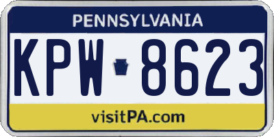 PA license plate KPW8623