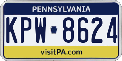 PA license plate KPW8624