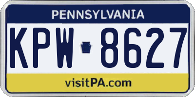 PA license plate KPW8627
