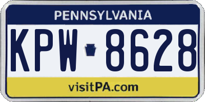 PA license plate KPW8628