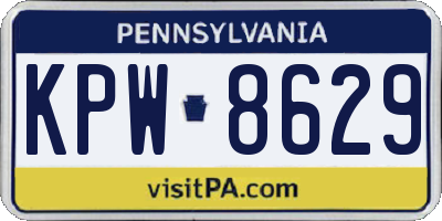 PA license plate KPW8629