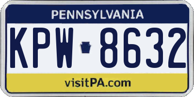 PA license plate KPW8632
