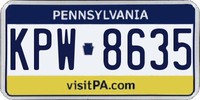 PA license plate KPW8635