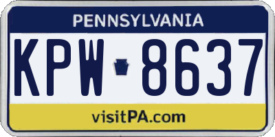 PA license plate KPW8637