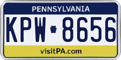 PA license plate KPW8656