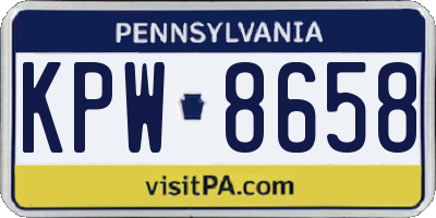 PA license plate KPW8658