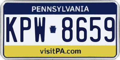 PA license plate KPW8659