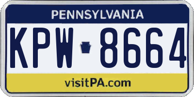 PA license plate KPW8664