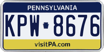 PA license plate KPW8676
